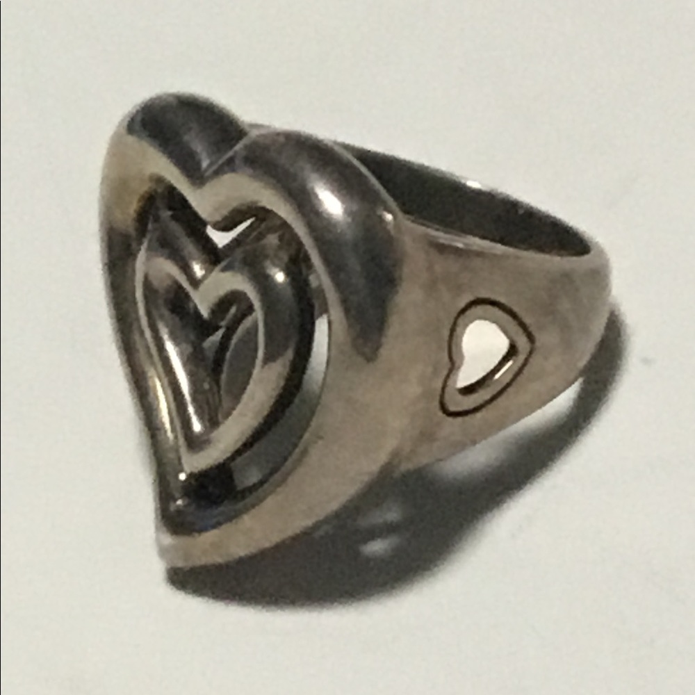 Barry kieselstein sterling double heart ring